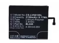 Аккумулятор (батарея) CS-LVS610SL, BL245 для телефона Lenovo S60, 3.8В, 2150мАч, 8.17Wh