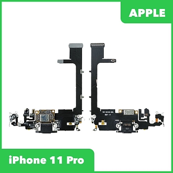 Системный разъем (разъем зарядки) для Apple iPhone 11 Pro c микрофоном, черный