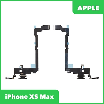 Системный разъем (разъем зарядки) для Apple iPhone XS Max c микрофоном, черный