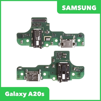 Разъем зарядки для телефона Samsung Galaxy A20s SM-A207 с разъемом гарнитуры и микрофоном (оригинал)