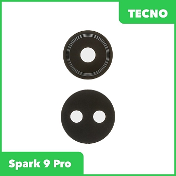 Стекло задней камеры для Tecno Spark 9 Pro (KH7N) (без рамки) (черный)