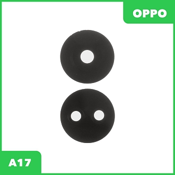 Стекло задней камеры для OPPO A17 (CPH2477) (без рамки) (черный)